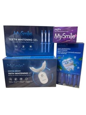 MySmile Teeth Whitening Kit & Gel Set with purple mint powder paste